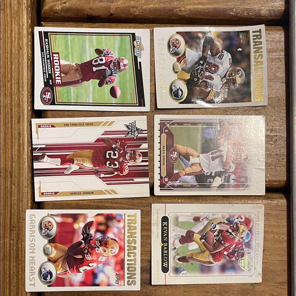 NFL Football Trading Cards San Francisco 49ers 6 cards